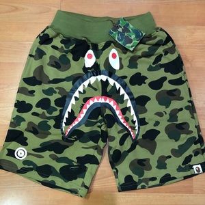 a bathing ape camo shorts
